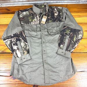 Master Sportsman Shirt Men's XL Khaki Camo Button Down Hunting Outdoor NEW!